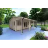 Casetta da giardino NELLA 6x4.2 con tettoia integrata 6x1.6 44 mm, fronte lato sinistro