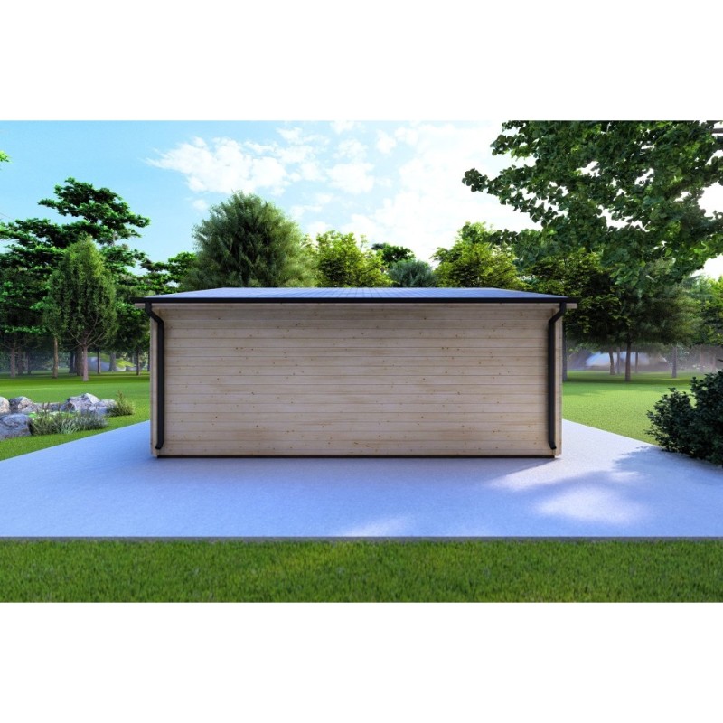 Casetta da giardino NELLA 6x4.2 con tettoia integrata 6x1.6 44 mm, retro