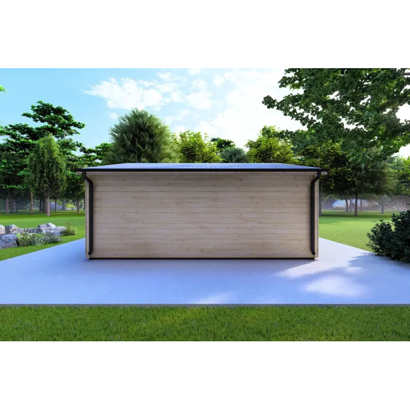 Casetta da giardino NELLA 6x4.2 con tettoia integrata 6x1.6 44 mm, retro