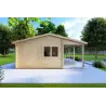 Casetta da giardino NELLA 6x4.2 con tettoia integrata 6x1.6 44 mm, lato sinistro