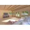 Casetta da giardino NELLA 6x4.2 con tettoia integrata 6x1.6 44 mm, interno