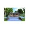Casetta da giardino NELLA 6x4.2 con tettoia integrata 6x1.6 44 mm, vista frontale