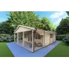 Casa coibentata in legno PERLA 6x6 44/100/44 mm, fronte lato destro