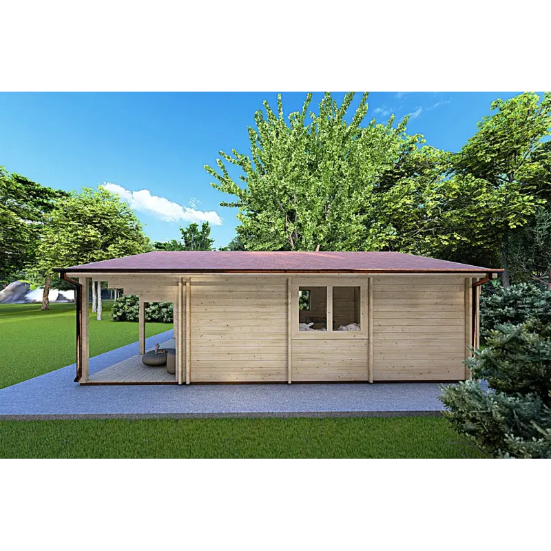 Casa coibentata in legno PERLA 6x6 44/100/44 mm, lato destro