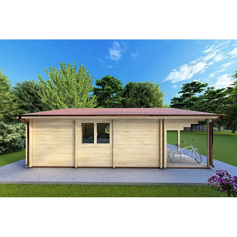 Casa coibentata in legno PERLA 6x6 44/100/44 mm, lato sinistro
