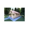 Casa in legno con portico e mezzanino GAIA 33.30 m² 44 mm, fronte lato destro