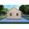 Casa in legno con portico e mezzanino GAIA 33.30 m² 44 mm, retro