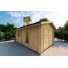 Garage in legno SINGOLO 3.5x6 44mm, fronte lato sinistro