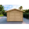 Garage in legno SINGOLO 3.5x6 44mm, vista frontale