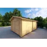 Garage in legno SINGOLO 3.5x6 44mm, fronte lato destro