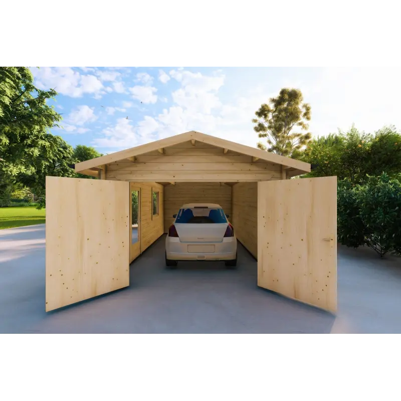 Garage in legno SINGOLO 3.5x6 44mm, vista interna
