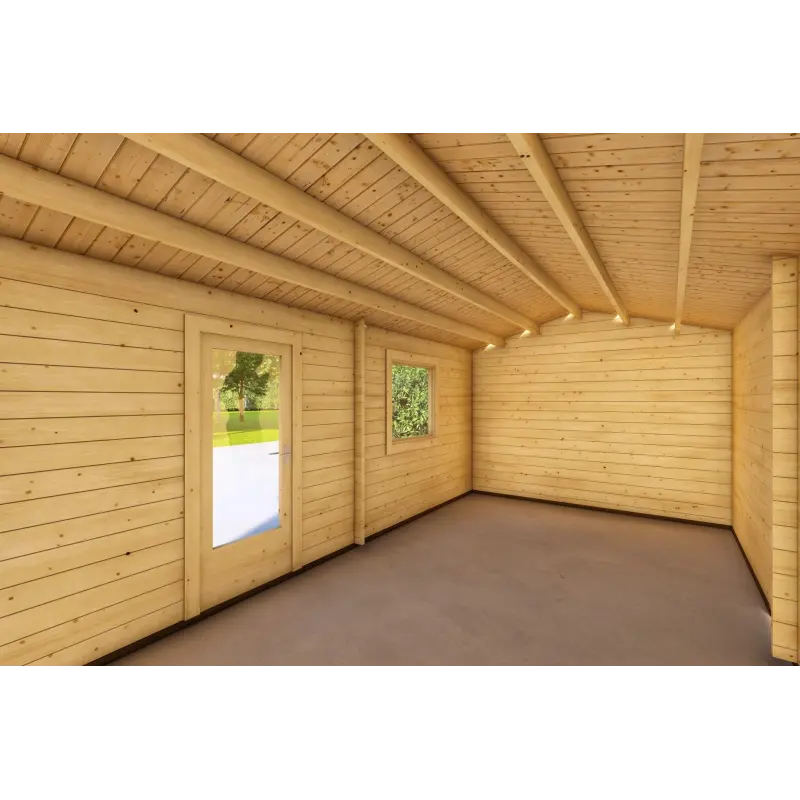 Garage in legno SINGOLO 3.5x6 44mm, interno pareti
