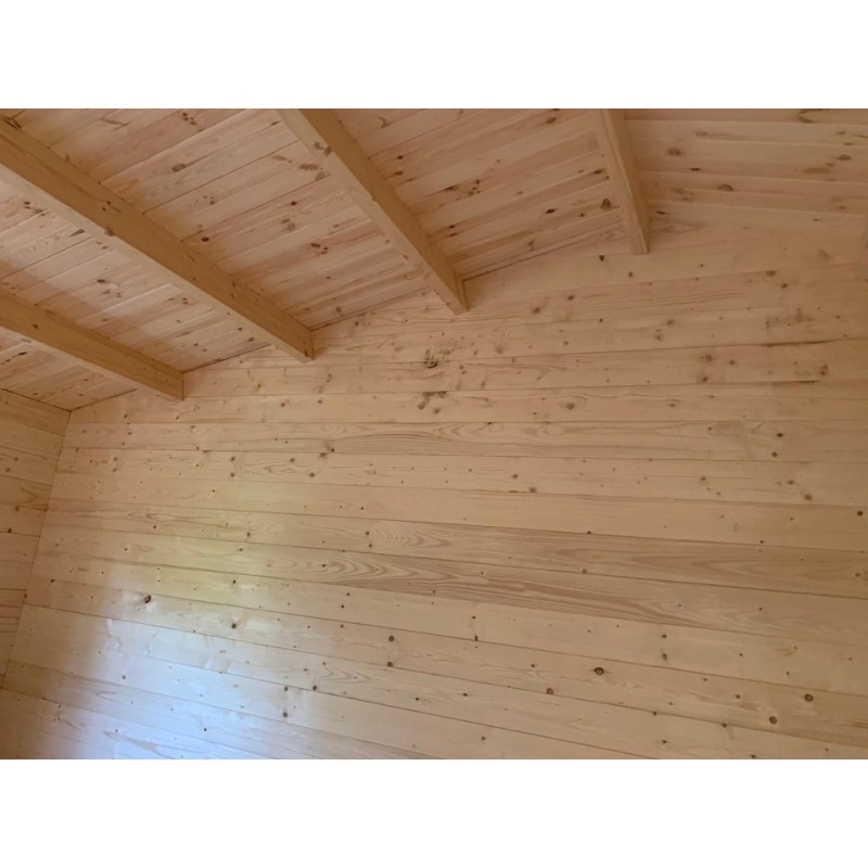 Garage di legno DOPPIO 6x6 44mm, realizzazione interno pareti