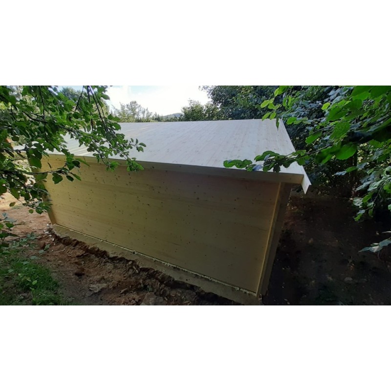 Garage di legno DOPPIO 6x6 44mm, realizzazione retro