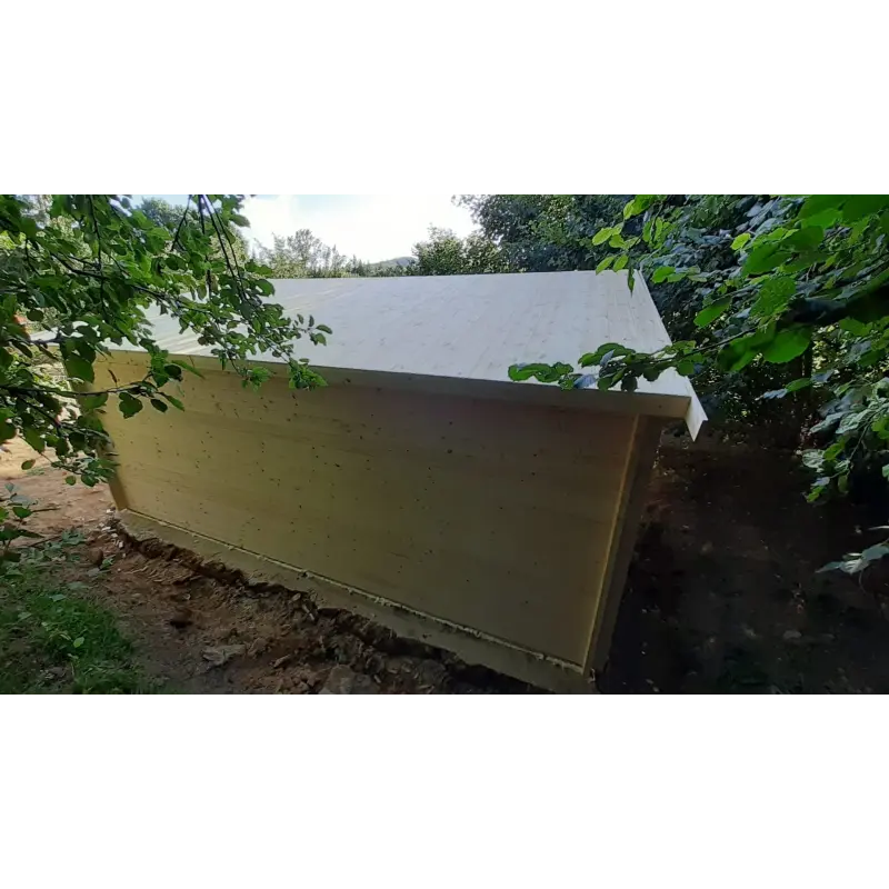 Garage di legno DOPPIO 6x6 44mm, realizzazione retro