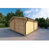 Garage di legno DOPPIO 6x6 44mm, fronte lato destro