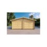 Garage di legno DOPPIO 6x6 44mm, vista frontale