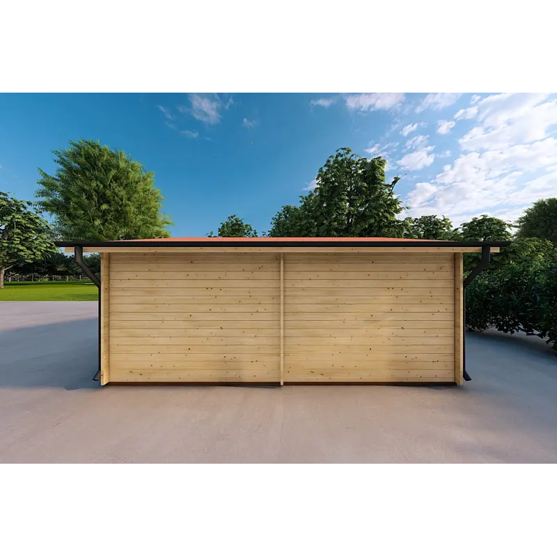 Garage di legno DOPPIO 6x6 44mm, lato destro