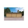 Garage in legno TRE POSTI 9x6 44mm, vista frontale