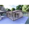 Casa di legno AUGUSTA 8x6 44 mm, fronte lato destro