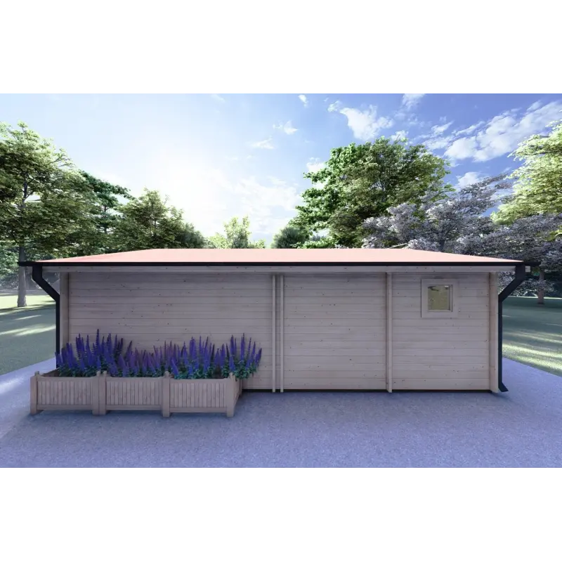 Casa di legno AUGUSTA 8x6 44 mm, retro