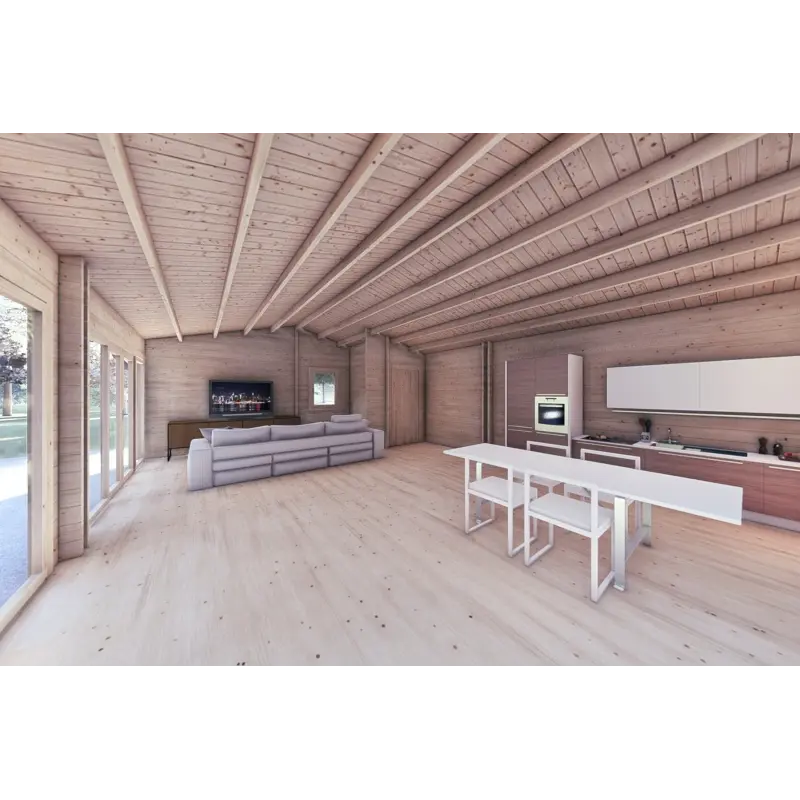 Casa di legno AUGUSTA 8x6 44 mm, interno ufficio