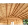 Tettoia auto in legno DOPPIA con ripostiglio 6x7 44mm, realizzazione interno