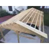 Tettoia auto in legno DOPPIA con ripostiglio 6x7 44mm, realizzazione tetto