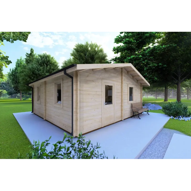 Casa di legno IRMA 6x6 44 mm, lato sinistro
