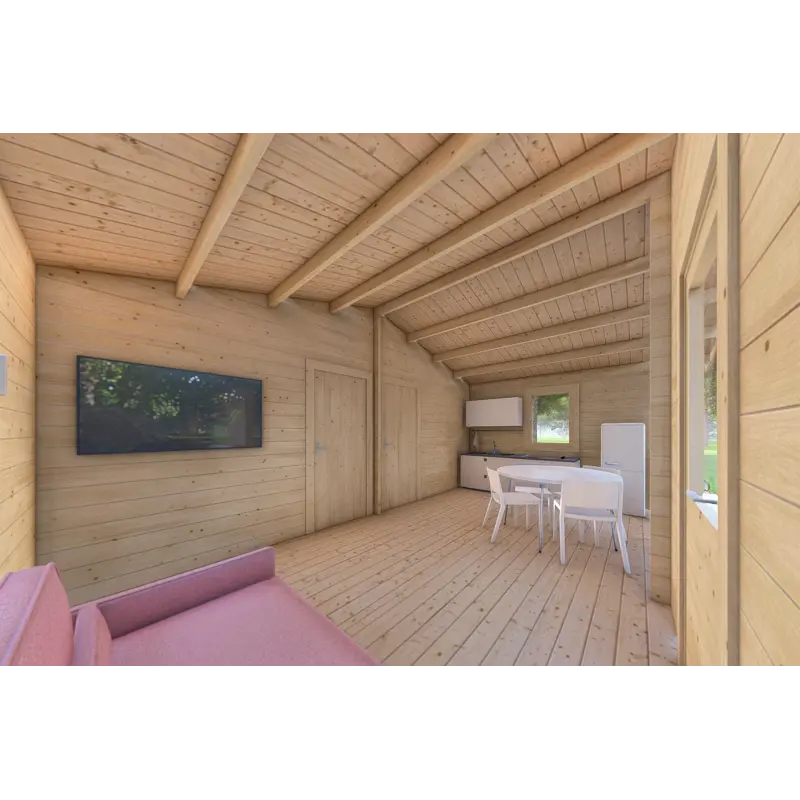 Casa di legno IRMA 6x6 44 mm, interno open space