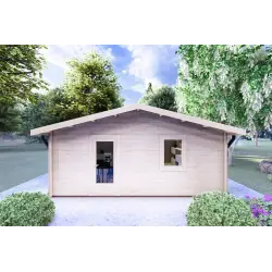 Casa di legno DALIA 6x8 44 mm, vista frontale