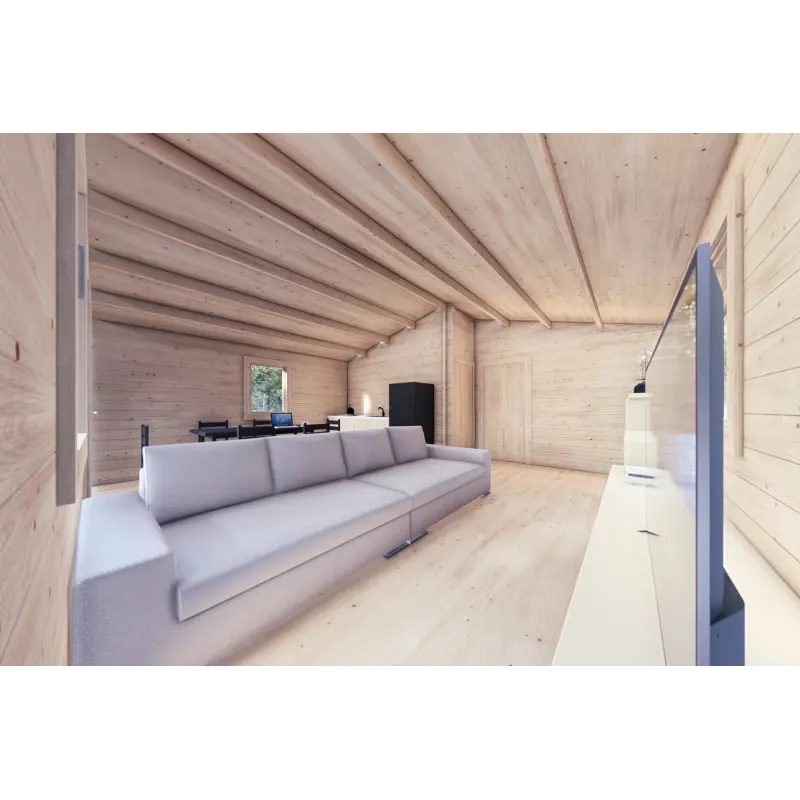 Casa di legno DALIA 6x8 44 mm, interno open space