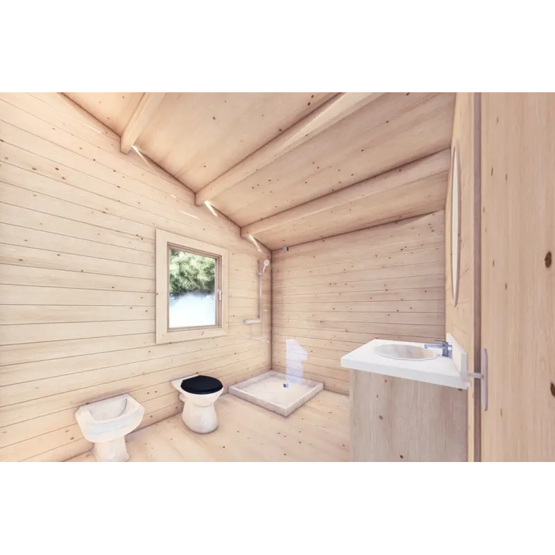 Casa di legno DALIA 6x8 44 mm, interno bagno