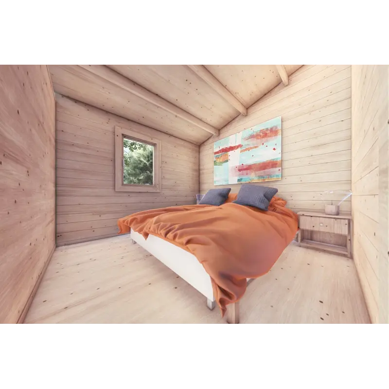 Casa di legno DALIA 6x8 44 mm, interno camera da letto
