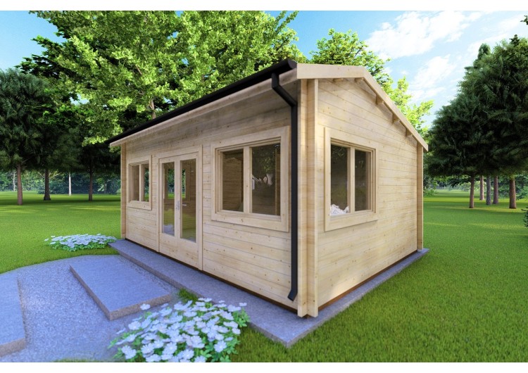 Casa in legno da giardino CAMILLA 5.5x4.2 44 mm, fronte lato destro