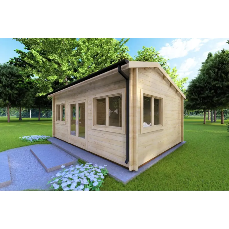 Casa in legno da giardino CAMILLA 5.5x4.2 44 mm, fronte lato destro