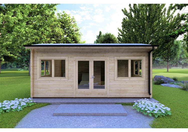 Casa in legno da giardino CAMILLA 5.5x4.2 44 mm, vista frontale