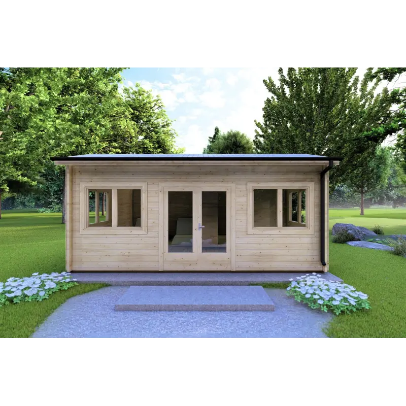 Casa in legno da giardino CAMILLA 5.5x4.2 44 mm, vista frontale