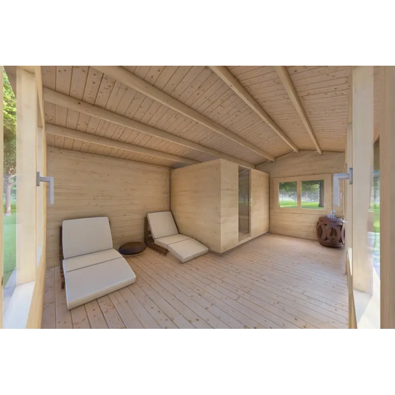 Casa in legno da giardino CAMILLA 5.5x4.2 44 mm, interno