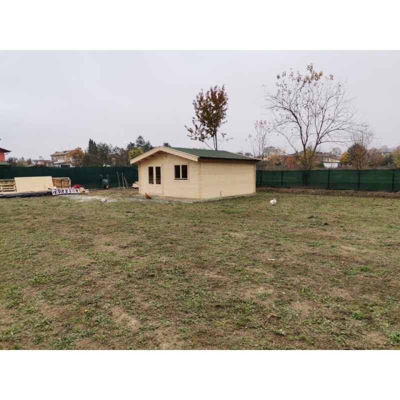 Casetta da giardino LELLA 5x5 44 mm, realizzazione fronte lato destro