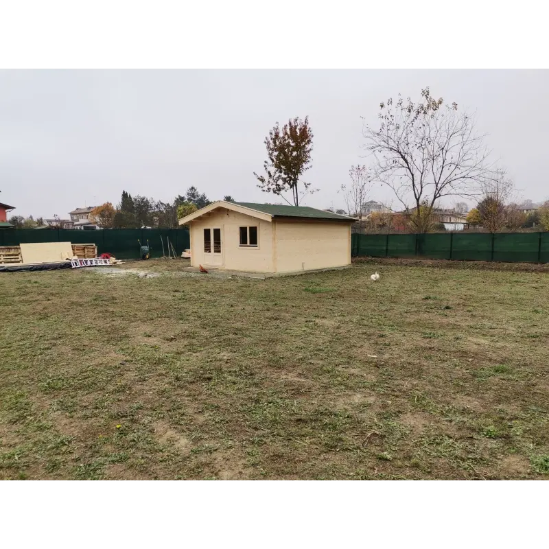 Casetta da giardino LELLA 5x5 44 mm, realizzazione fronte lato destro