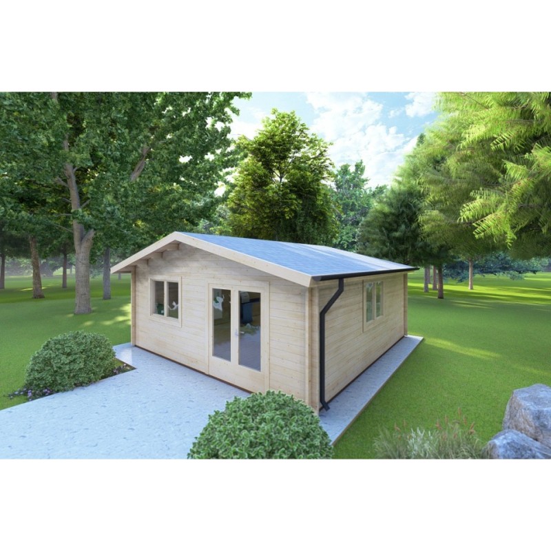 Casetta da giardino LELLA 5x5 44 mm, fronte lato destro