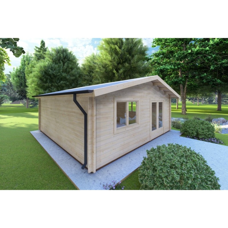 Casetta da giardino LELLA 5x5 44 mm, fronte lato sinistro