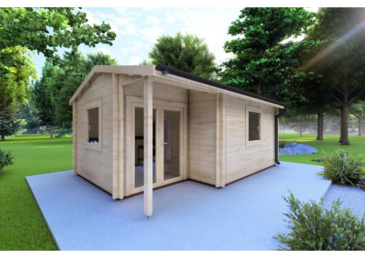 Casetta in legno SONIA 6x4 44 mm, fronte lato sinistro