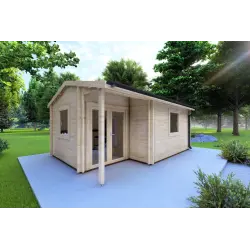 Casetta in legno SONIA 6x4 44 mm, fronte lato sinistro