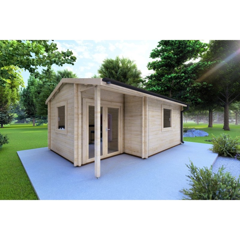 Casetta in legno SONIA 6x4 44 mm, fronte lato sinistro
