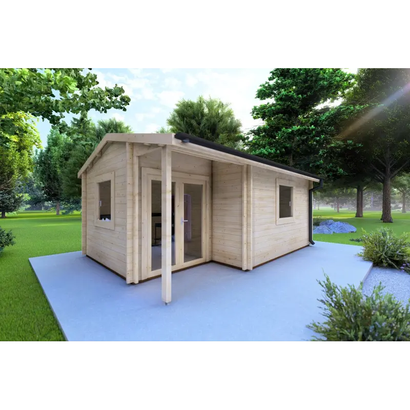Casetta in legno SONIA 6x4 44 mm, fronte lato sinistro
