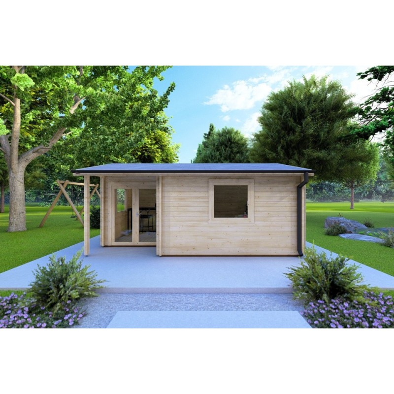 Casetta in legno SONIA 6x4 44 mm, vista frontale