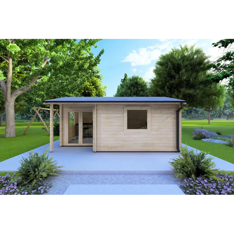 Casetta in legno SONIA 6x4 44 mm, vista frontale