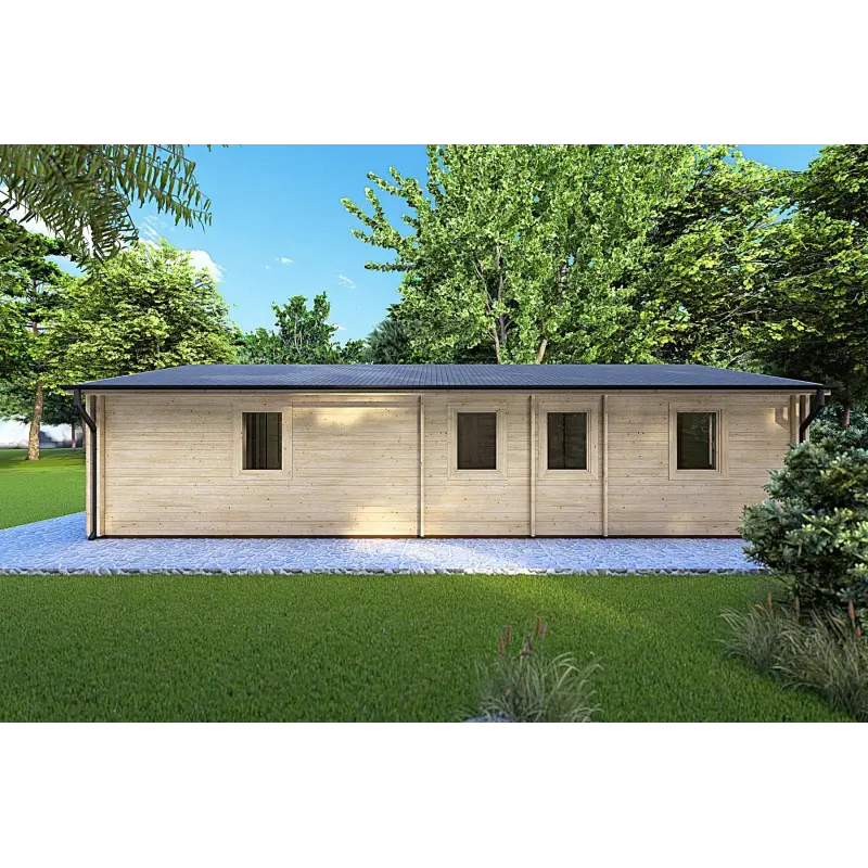 Casa in legno coibentata ALMA 6x11 44/100/44 mm, lato sinistro